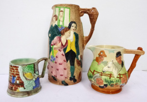 3 x Vintage English Ceramics Character Ware inc, Burleigh Ware Jug - Sally In Ou