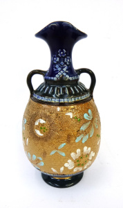 c1900s Doulton Lambeth Slaters Patent twin handled vase, impressed marks & a