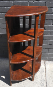 Vintage c1930s Oak Art Deco Corner Shelf - 100cm H