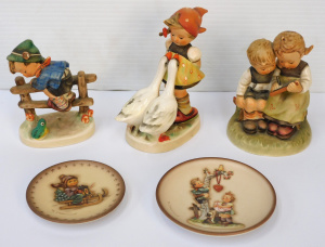 Group Vintage Goebel inc 3 x Figures - Goose girl TMK-4, Smart Little Sister TMK