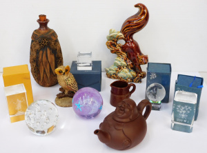 Mixed Group lot inc Laughing buddah Clay Teapot, Wartook Pottery Gumnot Port dec