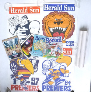 Box lot - Vintage Grand Final Football Ephemera - Records from 1982, 86, 87 &