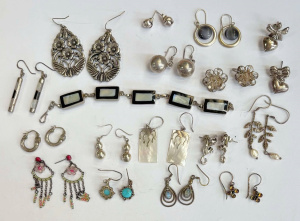 Grp jewellery mainly earrings some silver, gemstone, mop, pearl, bracelet etc