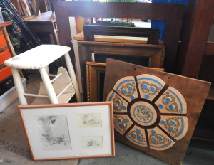 Lot 7 - Lot of Assorted Pictures, prints & Frames incl cedar c1900, Painted