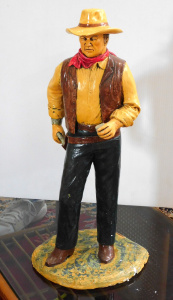 Lot 41 - John Wayne Plasterware Figure - Some repair to base 56cm H