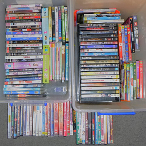 Lot 52 - 2 Boxes of DVDs inc Fear and Loathing in Las Vegas, Cheers, Cars, Black