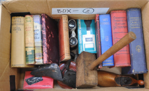 Lot 72 - Box lot of Mixed Vintage Items incl Mixed Vintage Books, Binoculars, Sh
