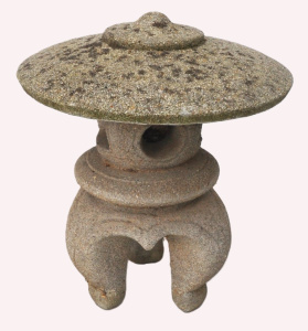Lot 81 - Vintage style Concrete Japanese Garden Pagoda Lantern - lift off top -