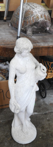 Lot 82 - 2 x Vintage Concrete Garden Ornaments incl Classical Figure of a Lady &