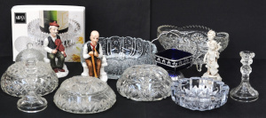 Lot 85 - Box of Mixed Crystal & Glass & China incl 3 x Lidded Dressing T