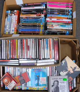 Lot 86 - 3 x Boxes CDs & DVDs inc Stevie Wonder, Simply Red, Buena Vista Soc
