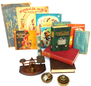 Lot 95 - Mixed Group inc Small scales with weights, 2 sets of brass weights &