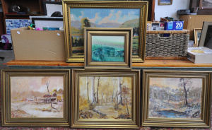 Lot 109 - 5 x Framed Paintings incl Original Neil Savage Painting , 3 x Framed C Lot 109 - 5 x Framed Paintings incl Original Neil Savage Painting , 3 x Framed C