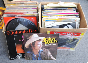 Lot 110 - 2 x Boxes of Mixed Vintage Vinyl LP Records incl Rock Compilations, Em