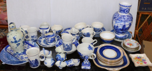 Lot 115 - 2 Boxes China mostly Blue & White inc Crown Stafford Cake Set, Del