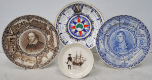 Lot 142 - 4 x Vintage Commemorative Cabinet Plates - incl Royal Doulton 'The Fir