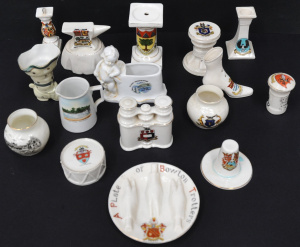 Lot 144 - Group vintage Crested Ware inc Australian - A plate of Bowton Trotter