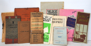 Lot 149 - Group Lot Vintage Printing, Typography Books & Ephemera - incl Dia