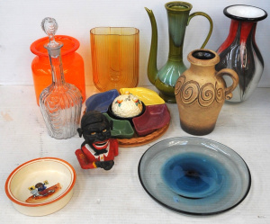Lot 172 - Lot Ceramics & Glassware incl Clarice Cliff, West German 5 Piece O
