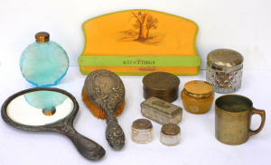 Lot 173 - Mixed Group lot Vintage inc 2 Hallmarked sterling silver lid vanity ja