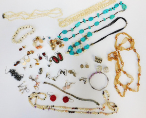 Lot 203 - Group Jewellery inc marked silver jewellery, pearl & turquoise nec