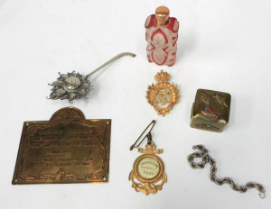 Lot 205 - Mixed Group inc Gilt Brass Commemorative Admiral Lord Nelson Visitor s