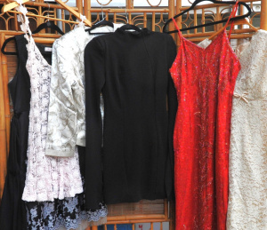 Lot 217 - Group Lot Ladies Pretty Evening Dresses - incl Black Mossman Long slee