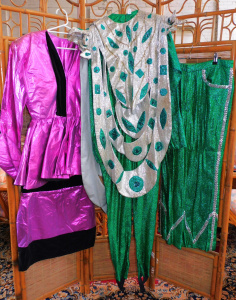 Lot 219 - Group lot Vintage hand made Retro Costumes & Outfits in Shiny Meta