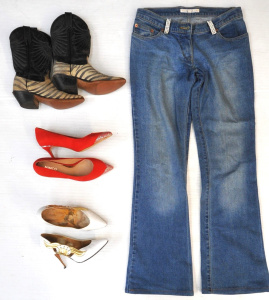 Lot 222 - Group Lot Ladies Clothing & Shoes - incl Mimco Red Suede Heels w S