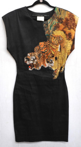 Lot 223 - Vintage Barbara Buick Silk Tiger Dress - Silk Tiger Dress from Vogue F