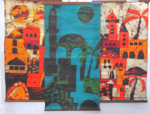 Lot 230 - 3 x 1970s Handmade Israeli Wall Hang BatikNULLs