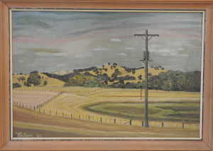 Lot 261 - Tim Guthrie (1933 - 1991) Framed Oil Painting - Paddocks & Hills - Lot 261 - Tim Guthrie (1933 - 1991) Framed Oil Painting - Paddocks & Hills -