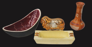 Lot 269 - 3 x pieces - Vintage Australian Pottery - Webley Golden Fleece Ashtray