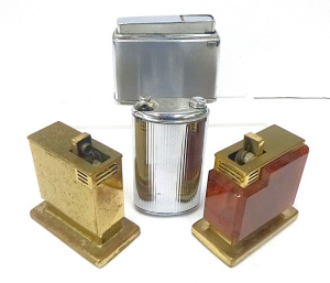 Lot 272 - 4 x Modernist stylish shaped table cigarette lighters inc Fisher etc