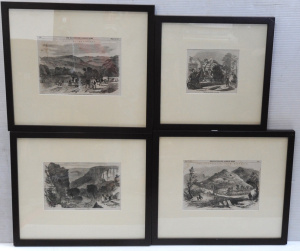 Lot 288 - Lot of Vintage Framed Engravings of Colonial Scenes incl some from The