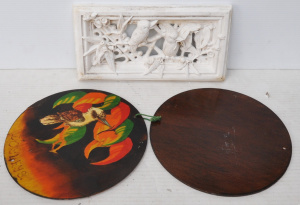 Lot 301 - 2 x pieces Australiana - 1930s Colourful Pokerwork Doyley Press featur