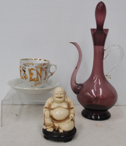 Lot 304 - Small Mixed Group - incl 1970s Italian Purple Decorative Jug w Matchin