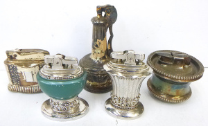 Lot 306 - 5 x Vintage Ronson table lighters inc Leona, Decanter, Newport, Diana