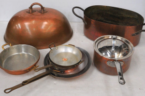 Lot 308 - Lot of Vintage Cooper Cookware incl Chasseur 1924 pot w Lid & 5 x