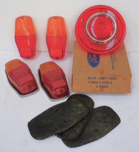 Lot 309 - Group lot vintage Motor vehicle rear lights inc Boxed For Rear Lamp Le