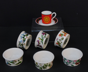 Lot 325 - Group Modernist ceramics inc Set of 6 Portmerion The Botanic Gardens s