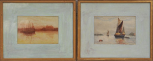 Lot 327 - Linda Sheard (Active c1910 20s) Pair small Gilt Framed Watercolours -