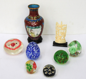 Lot 328 - Mixed Group inc Cloisonne vase & Stand - portrait Geisha girl to f