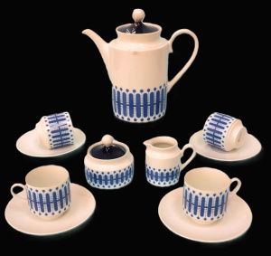 Lot 349 - Mid Century Schumann Arzberg 7pce Coffee Set - Coffee Pot, Creamer, Su