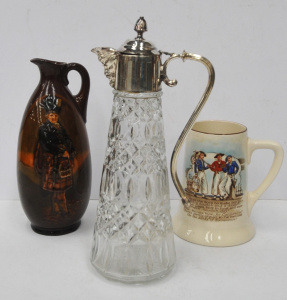 Lot 350 - 3 x Bar items inc Royal Doulton Dewars Decanter & Tankard with Rhy