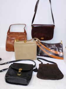 Lot 34 - Box lot of vintage & modern ladies leather bags inc vintage Italian