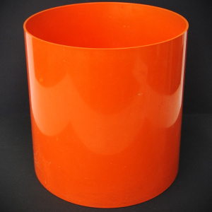 Lot 200 - Retro Kartell Binasco Orange Plastic Waste Paper Bin approx 30cm H