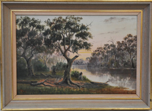 Lot 214 - John F Norton (Active 1890s - 1920s) Framed Oil Painting - Swaggy Camp