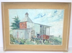 Lot 220 - Karl Duldig (1902 - 1986) Framed Oil Painting - Chicory Kiln, Phillip