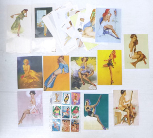 Lot 228 - Group lot - Vintage & Modern Pin-Up Girl Prints & Swap Cards -